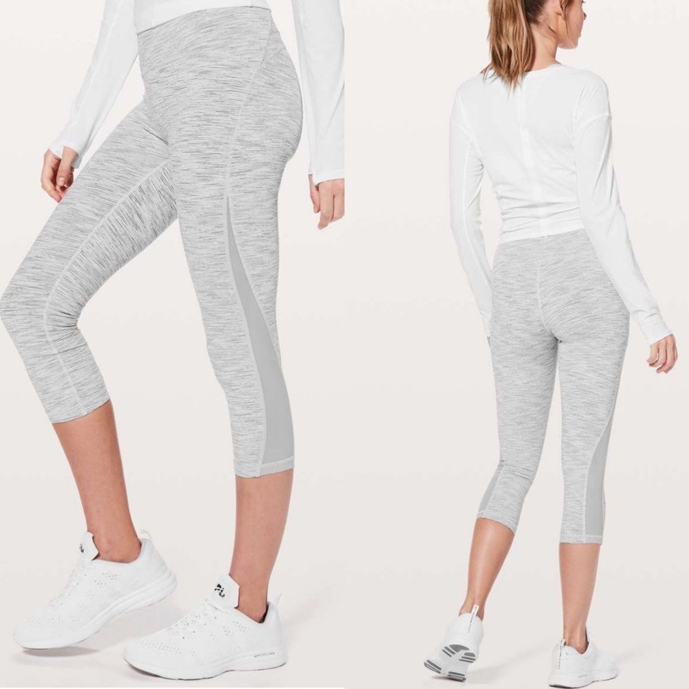 Lululemon Train times crop high Rise leggings Space ice gray